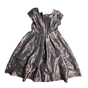 Vintage Jody‎ California Brocade Embroidered Fit Flare Dress Girls 14 Belted